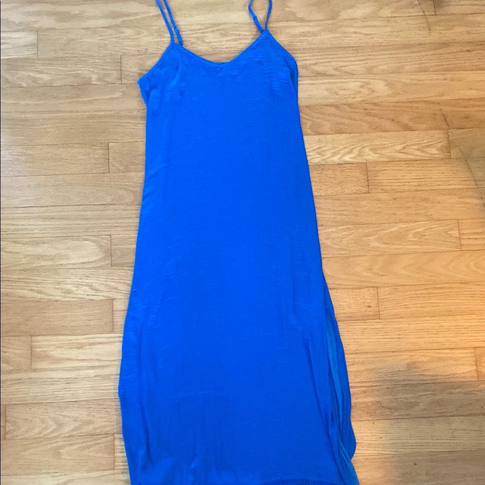 Aerie Vibrant Blue Slip Midi Dress